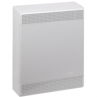 Щит слаботочный мультимедийный для открытой проводки с горизонтальной непрозрачной дверцей на 24 модуля серый IP40 (ЩРн-П-24)