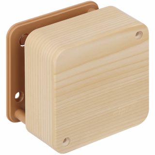 Коробка распаячная для открытой проводки 79x79x32 мм, (2 клеммника), сосна на светлой основе