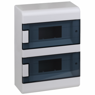 Щиток для открытой проводки с двумя горизонтальными дверцами на 18 модулей белый IP40 (ЩРН-П-18)