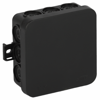 Коробка разветвительная для открытой проводки 85х85х35 мм, черная