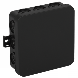 Коробка разветвительная для открытой проводки 100х100х35 мм, черная