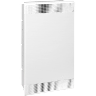 Щит слаботочный мультимедийный для скрытой проводки с горизонтальной непрозрачной дверцей на 36 модулей белый IP40 (ЩРв-П-36)