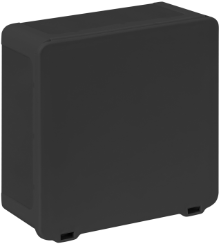 Коробка распаячная для открытой проводки, двухкомпонентная 100х100х45 мм с откидной крышкой (черная)