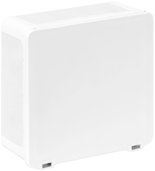 Коробка распаячная для открытой проводки, двухкомпонентная 100х100х45 мм с откидной крышкой (белая)