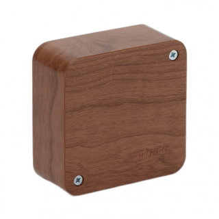 Коробка распаячная для открытой проводки 79x79x32 мм, (2 клеммника), дуб на темной основе