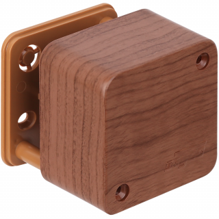 Коробка распаячная для открытой проводки 55x55x32 мм, (2 клеммника), дуб на темной основе